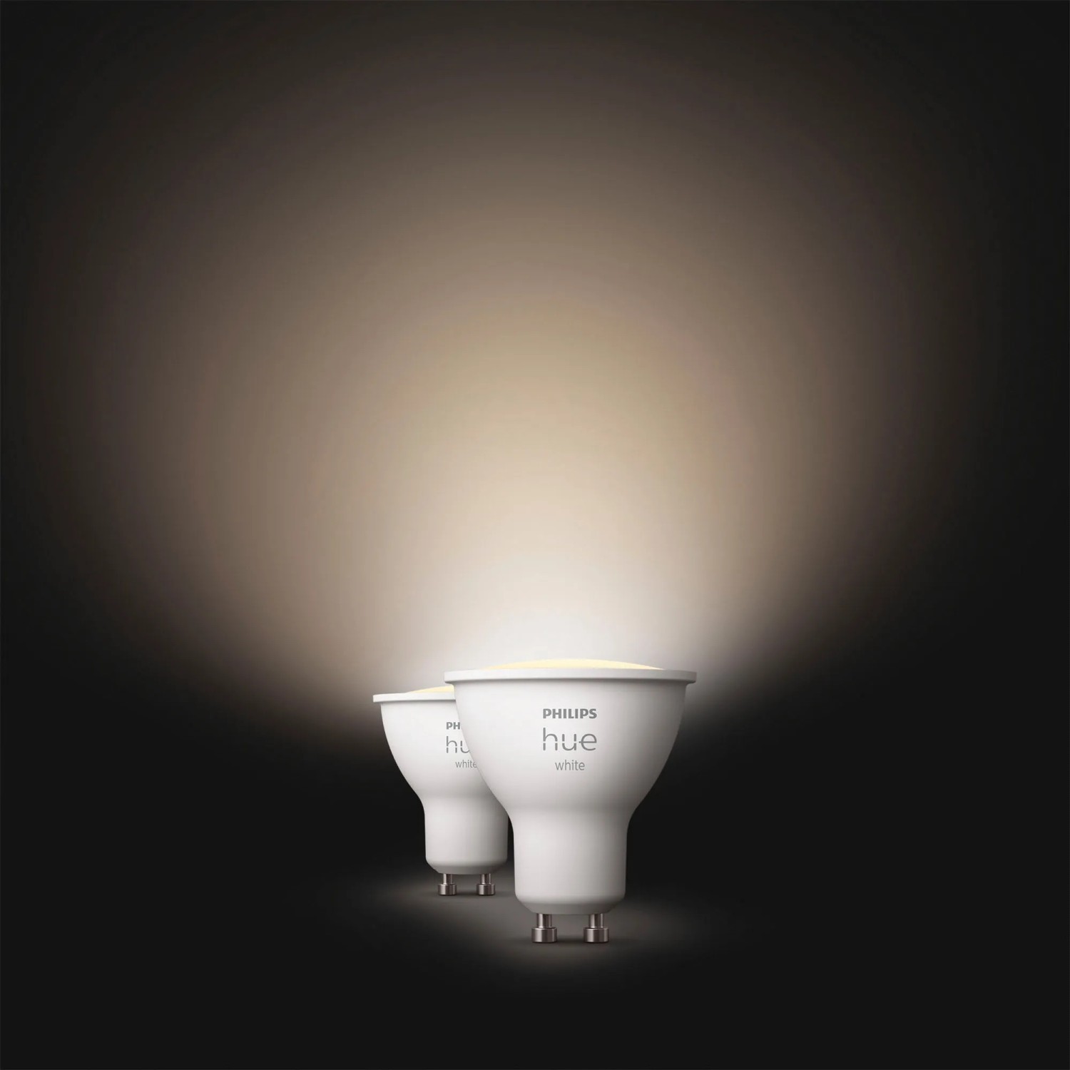 Doppelpack Philips Hue GU10 LED-Spots, 4,2W, warmweiß, für smarte Beleuchtung.