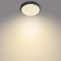 Schwarze Philips LED-Deckenleuchte Doris, 6W, 2700K, IP44, für angenehmes Licht.