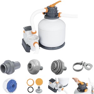Bestway Flowclear Sandfilteranlage mit Zeitschaltuhr, 5.678 l/h, 230 W, für Pools bis 39.300 l.