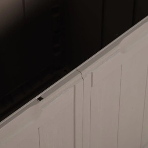 Detailaufnahme: Braune VidaXL Garten-Aufbewahrungsbox (180 L) aus PP Rattan.