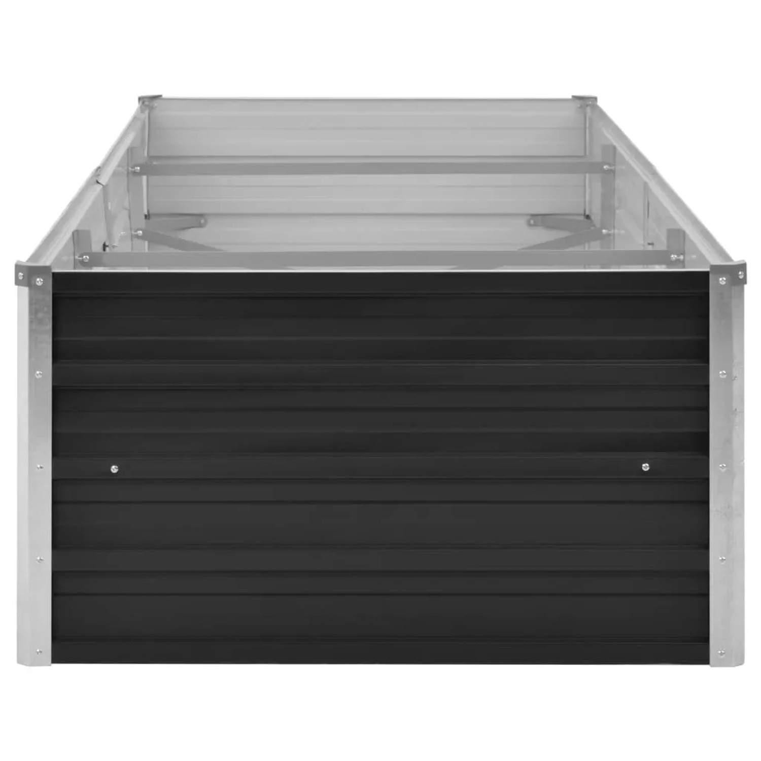 furnicato Garten-Hochbeet, anthrazit, 240x80x45 cm, aus verzinktem Stahl.