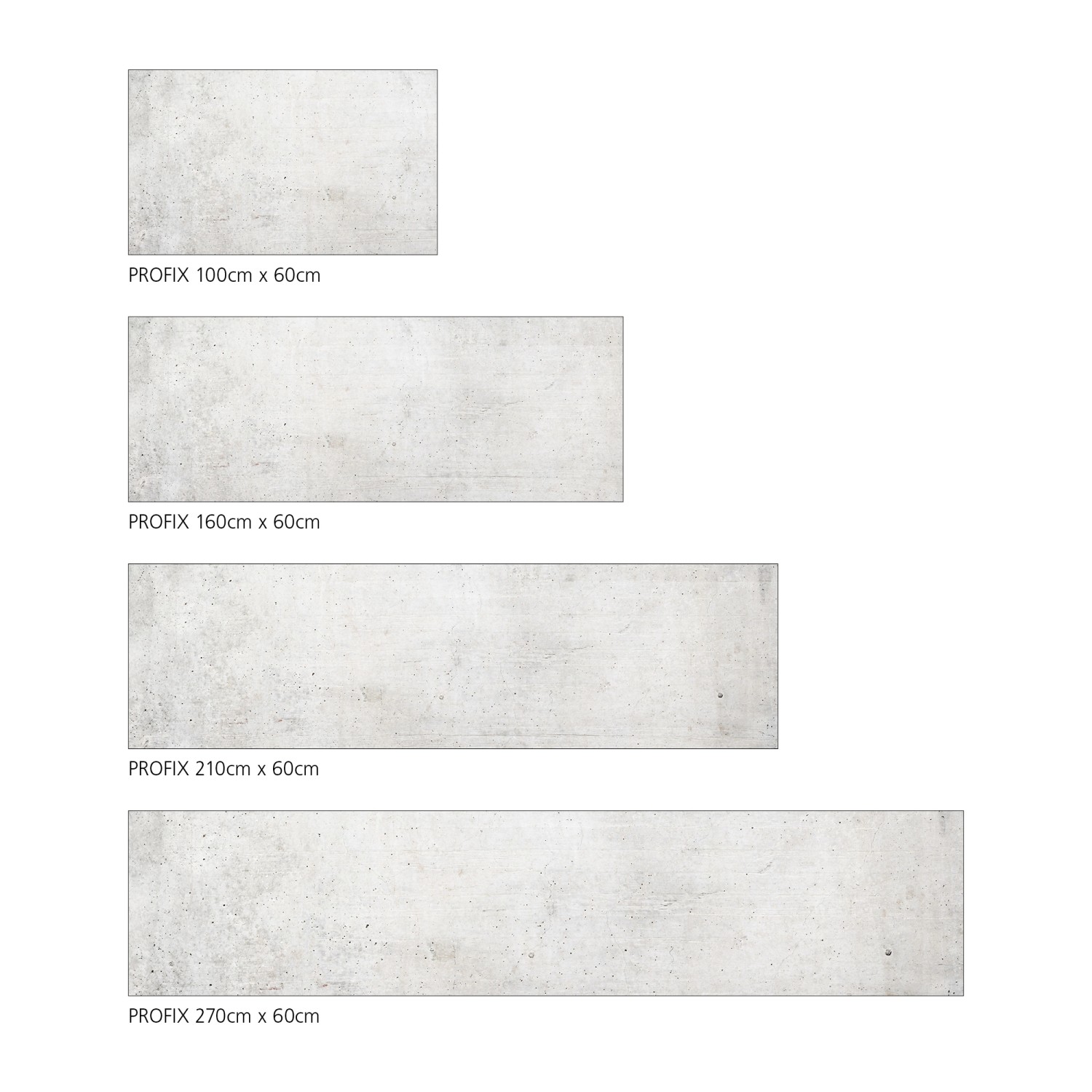 MySpotti Küchenrückwand Profix Cucina White Concrete in verschiedenen Größen.