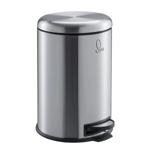 Svita T20 Treteimer, 20L, Edelstahl, silberner Mülleimer für Küche, Bad oder Büro.
