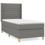 Dunkelgraues vidaXL Boxspringbett (80x200 cm) mit Matratze und Kopfteil.