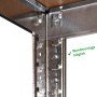 Detailaufnahme: Ondis24 Metallregal Thomas (90x40) mit Stecksystem und optionaler Wandmontage.