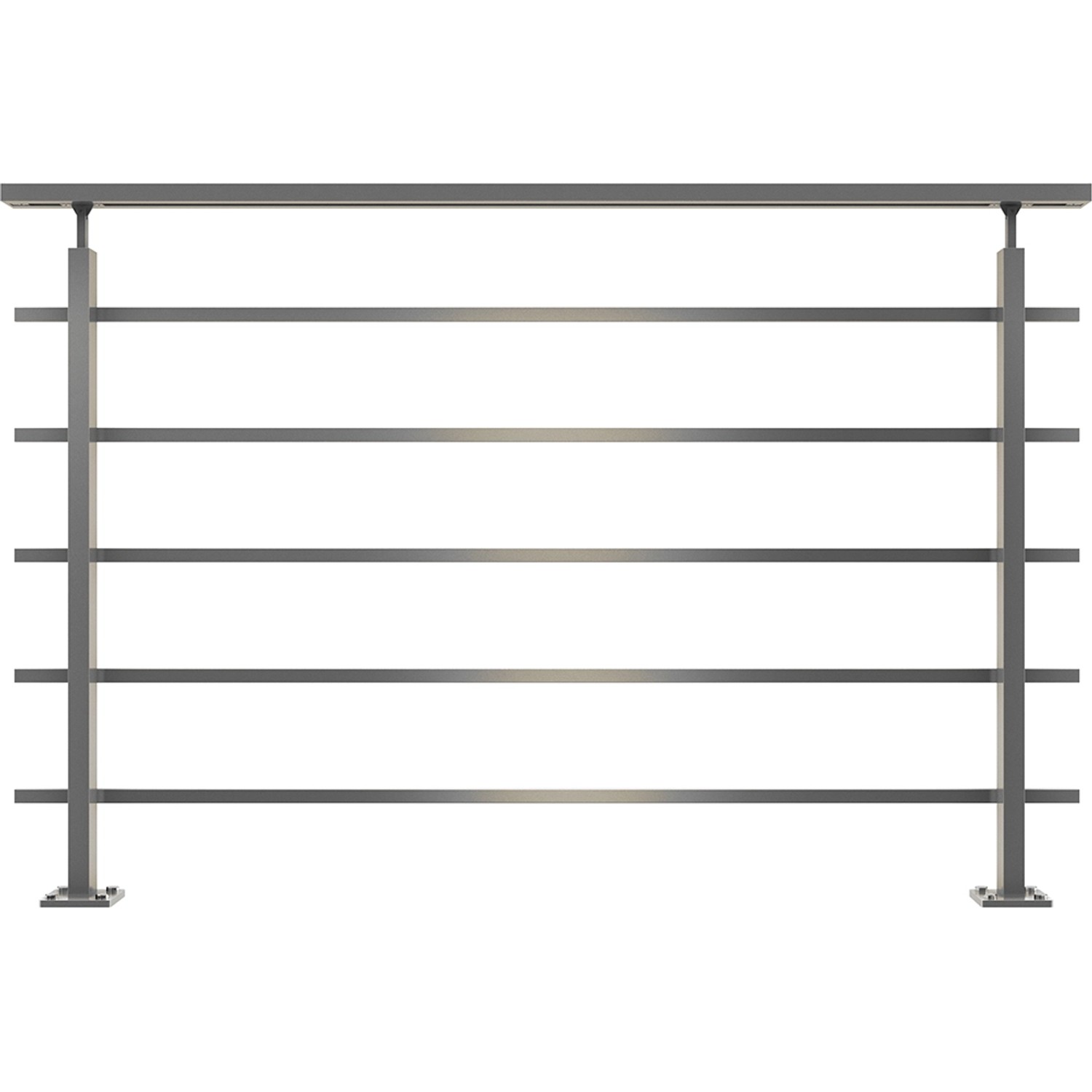 Dolle Geländerset Aluminium Eckig für Bodenmontage 150 cm