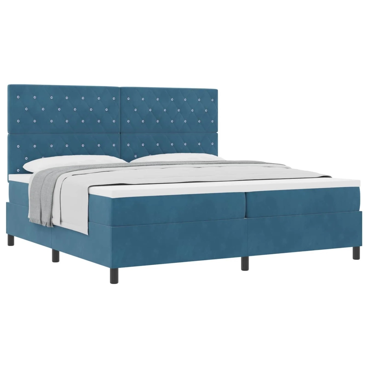 vidaXL Boxspringbett mit Matratze Dunkelblau 200 x 200 cm Stoff 3339792