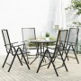 5-teiliges Gartenstuhl-Set vidaXL aus Stahl, verstellbar und pulverbeschichtet. Ideal für Terrasse und Garten.