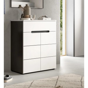 Inn.Furn Schuhkommode in Weiß und Grau 80 cm Cooper