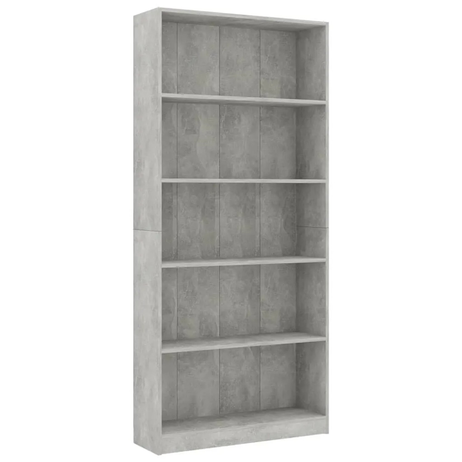 vidaXL Bücherregal 5 Fächer Betongrau 80x24x175 cm Holzwerkstoff 800922 günstig online kaufen