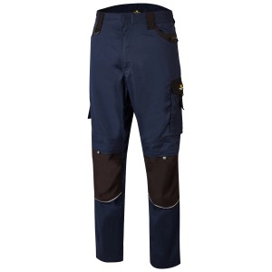 Hans Schäfer Bundhose Argos, blau/schwarz, Gr. 50, Arbeitskleidung mit Taschen und Knieverstärkung.