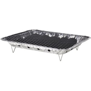 Flash Einweggrill, 24x31cm, mit Grillrost und Kohle, ideal für unterwegs.