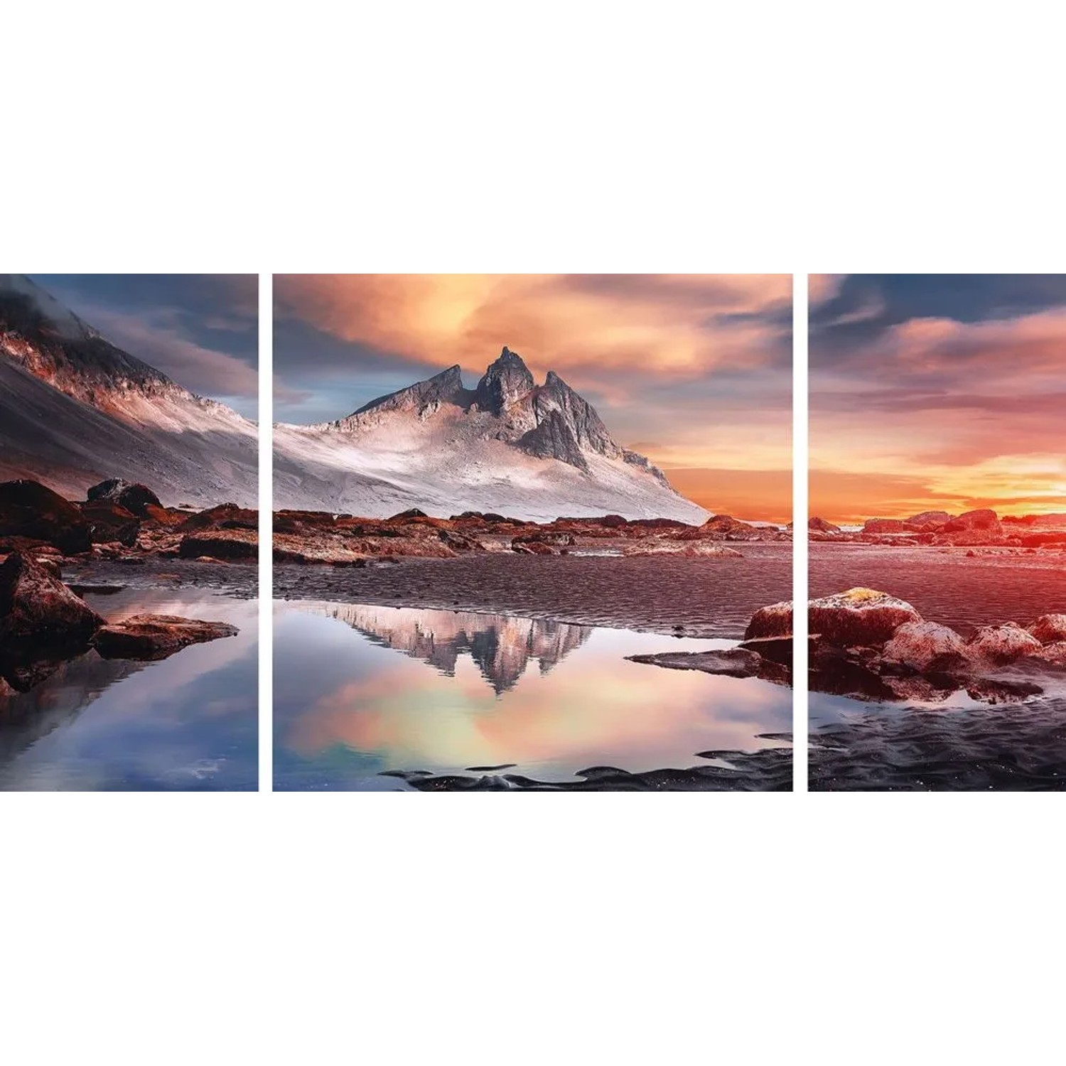 Art Universe Glasbilder Sonnenberge 100x200 cm