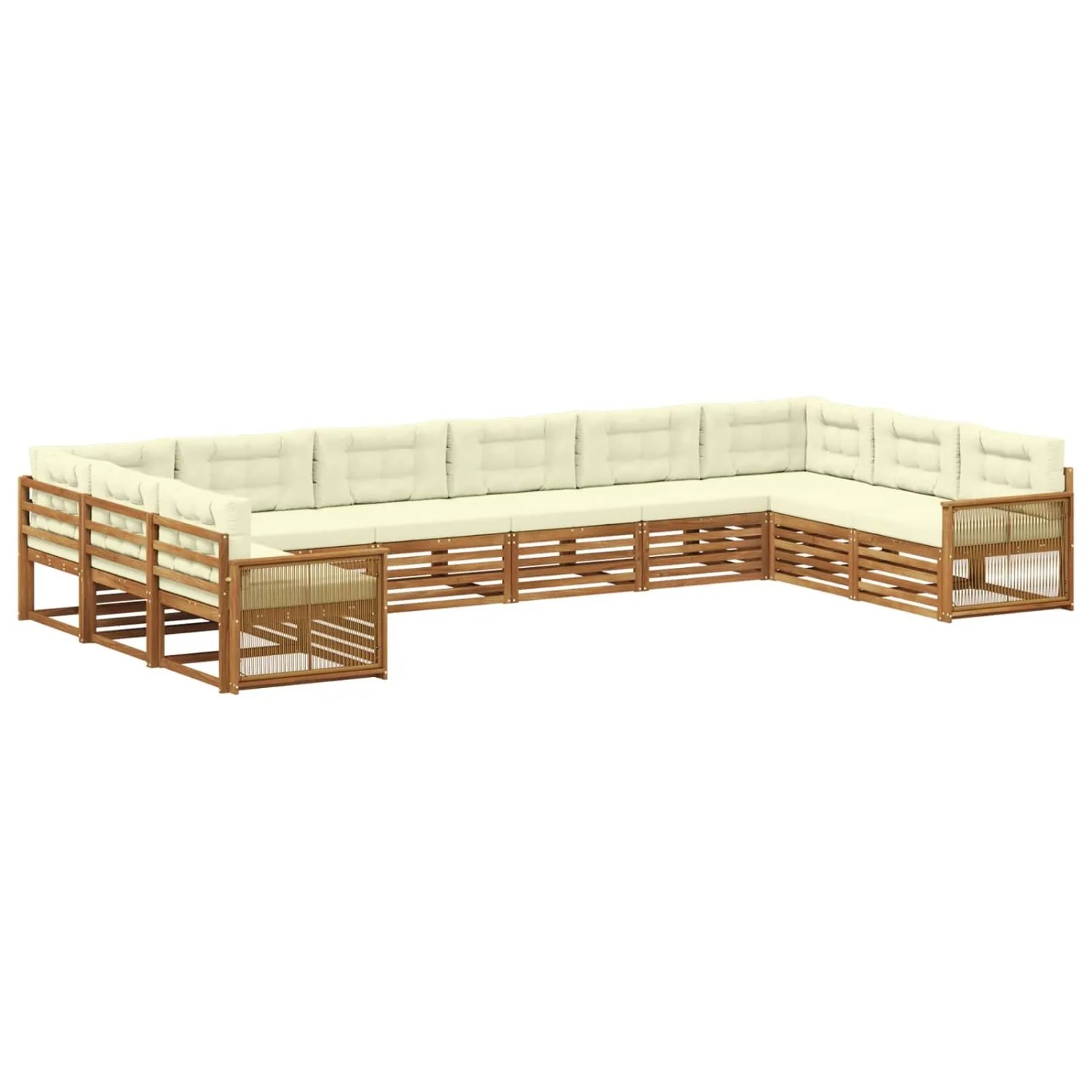 vidaXL Sofagarnituren mit Kissen 10 Stk Massivholz Akazie 3383898