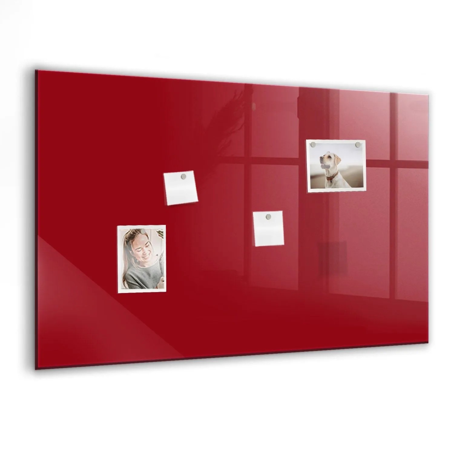 Tulup Glasmagnettafel Rote Farbe 90x60 cm Glastafel Magnetisch Beschreibbar günstig online kaufen