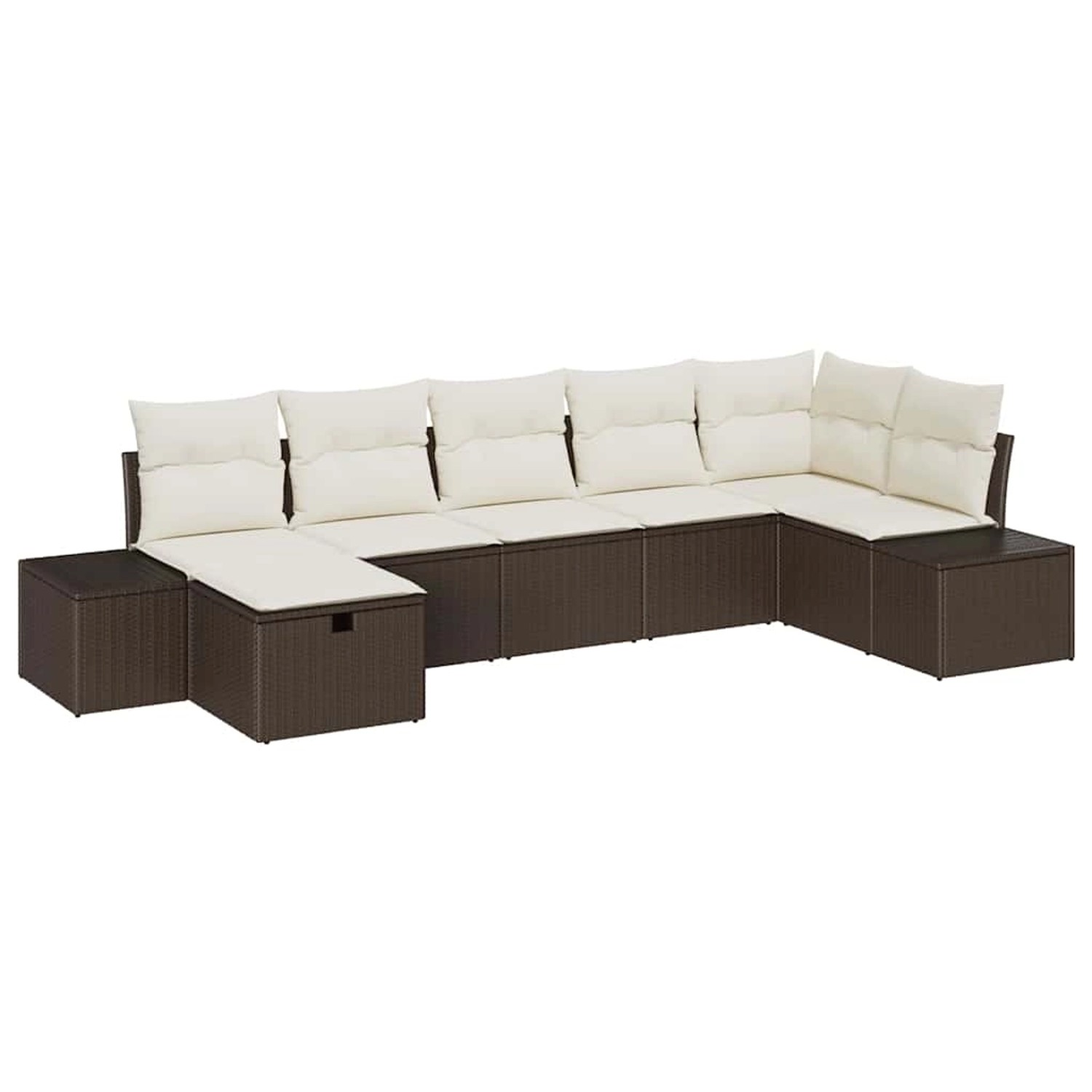 vidaXL Garten-Sofa-Set mit Kissen 7-Tlg Braun Poly Rattan 3359397 günstig online kaufen