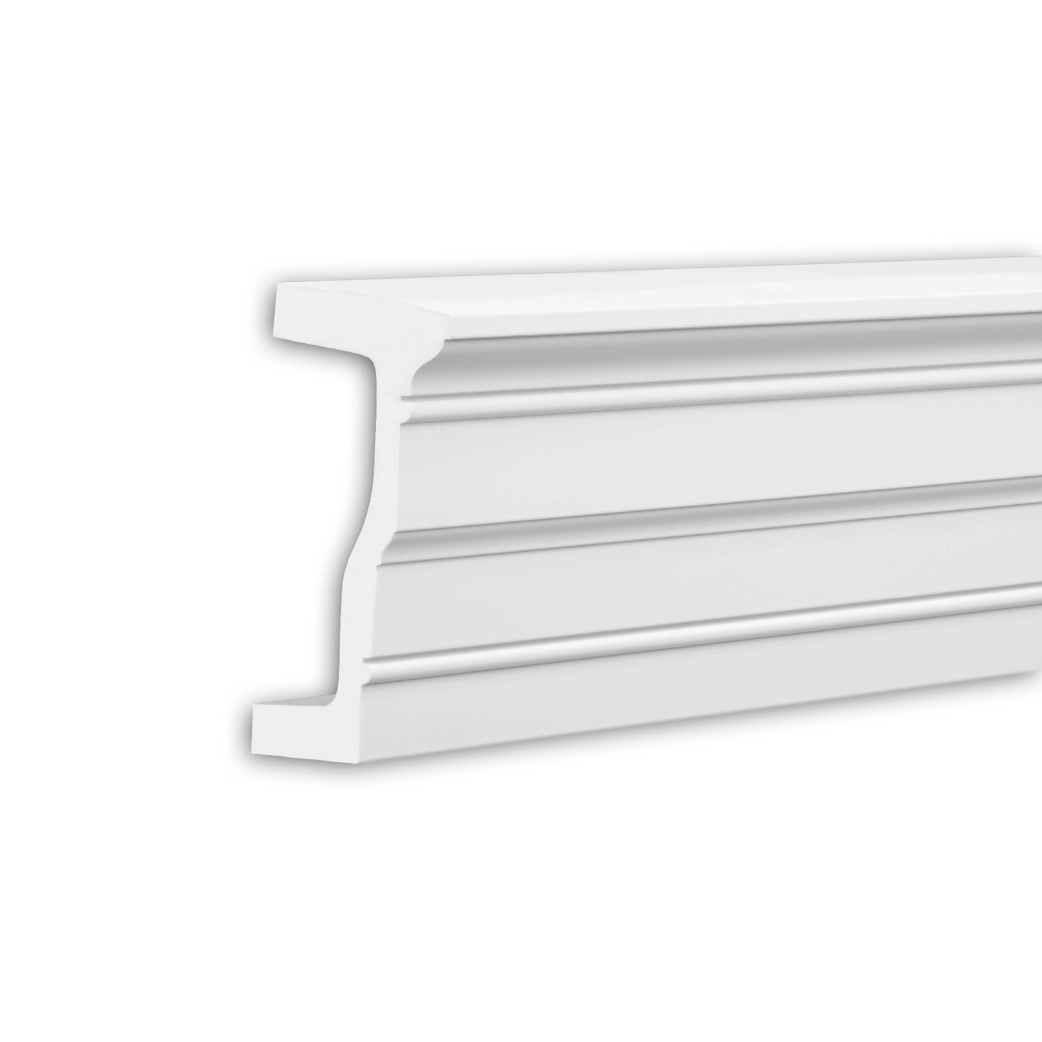 PROFHOME 434302 Architrav Fassadenprofil Stuckleiste Außenstuck 2 m 200 cm x 6,8 cm x 13,8 cm Weiß