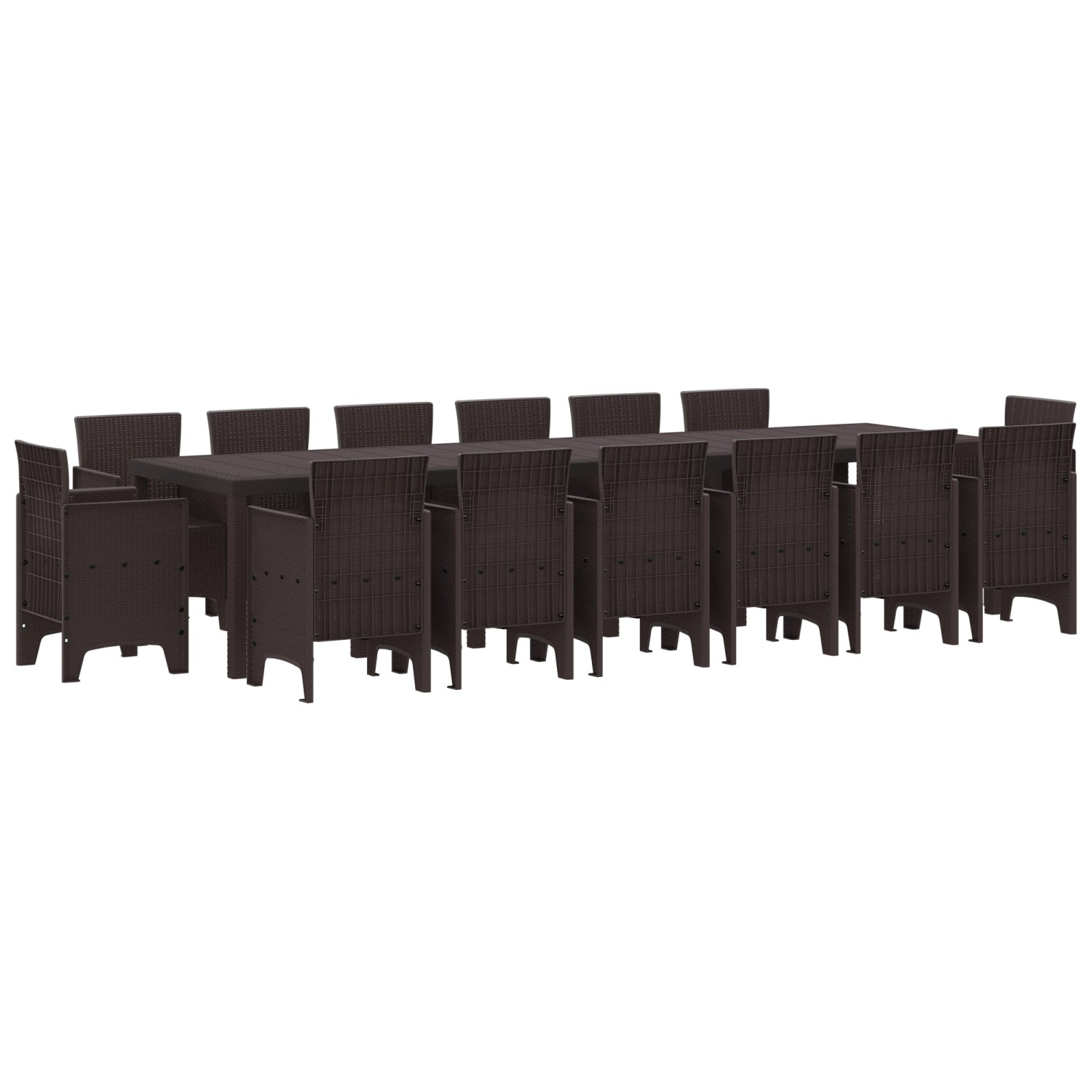 vidaXL 15-Teiliges Garten Esszimmer Set Braun Poly-Rattan 3378637 günstig online kaufen