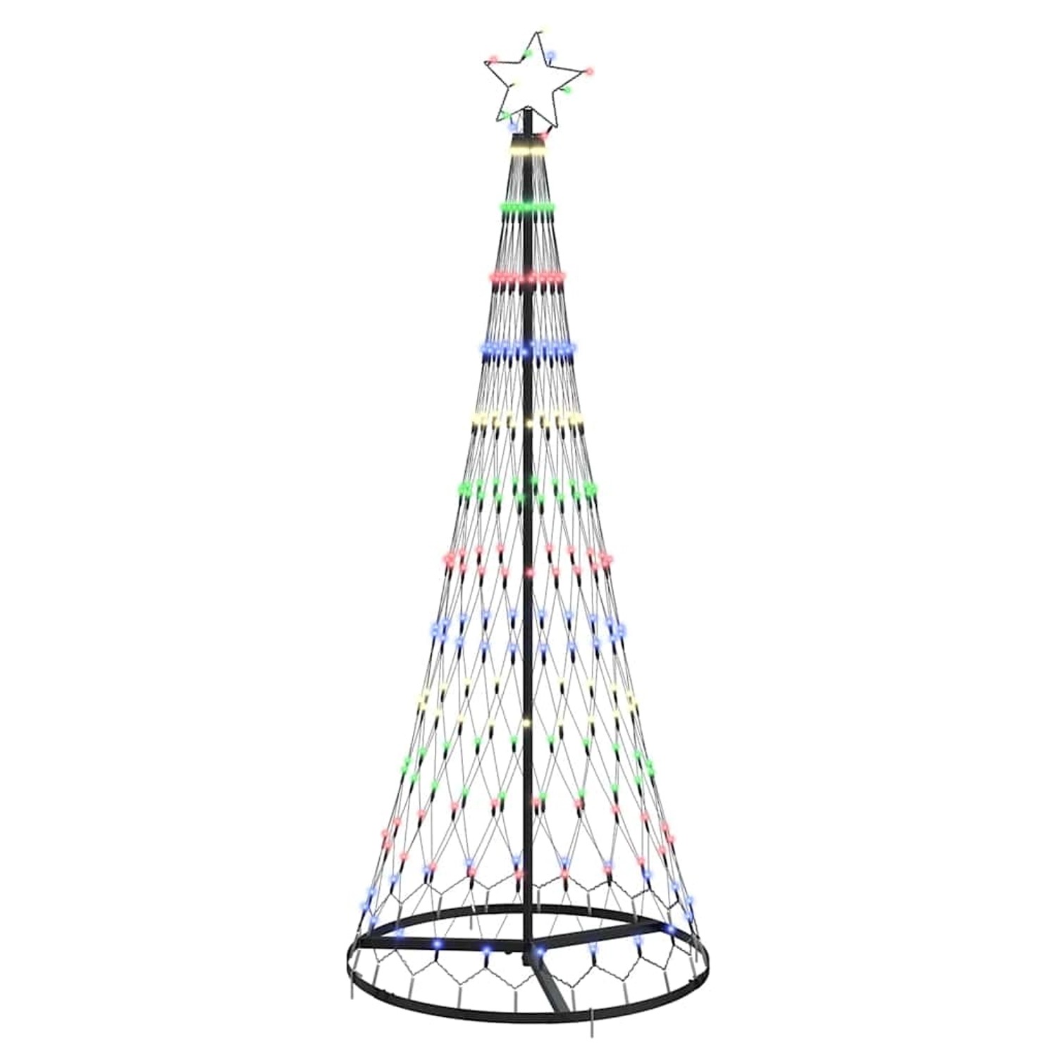 vidaXL LED Weihnachtsbaum Mehrfarbig 71 x 71 x 184,5 cm Metall 42018782