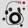 Junsun Mobile Wallbox EV Ladegerät 22kW mit LCD-Anzeige, CEE 32A und Typ 2 Stecker, schwarzes Kabel.