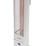 Vasner HeatTower Mini Infrarot-Heizstrahler, 1500W, silberner Standheizstrahler für Terrasse und Balkon.