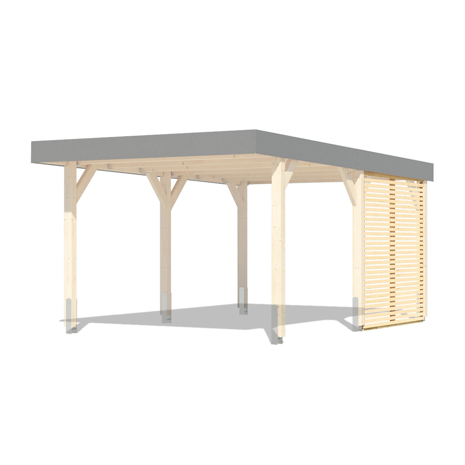 Karibu Seitenwand für Leimholz Carport Naturbelassen 225 x 225 x 1,8 cm günstig online kaufen