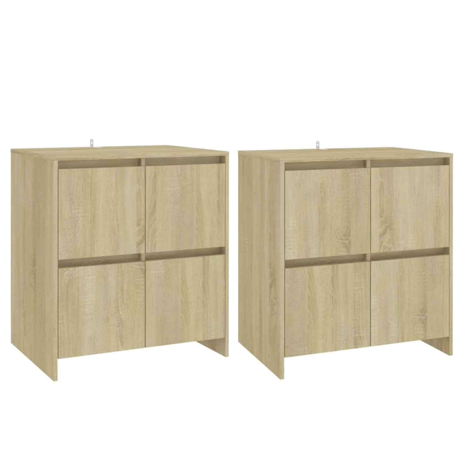 vidaXL Sideboards 2 Stk Sonoma-Eiche 70x41x75 cm Holzwerkstoff 3098091