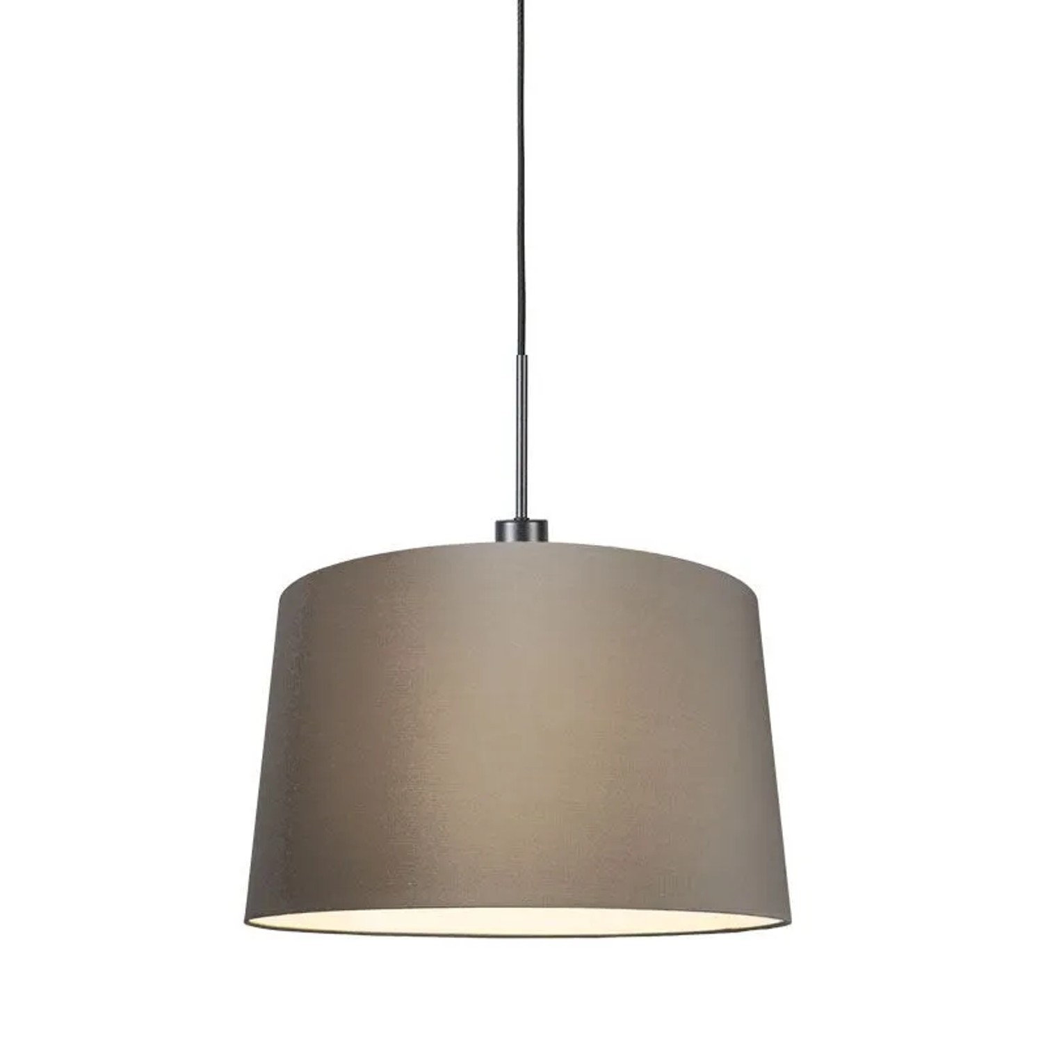 QAZQA Moderne Hängelampe Schwarz mit Schirm 45 cm Taupe Combi 1