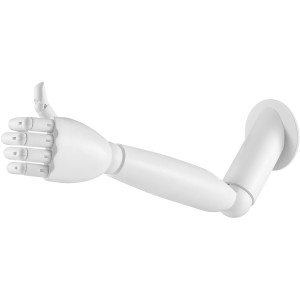 Weiße Just Light Wandleuchte Hold it Arm im Retrolook mit Daumen hoch Geste.