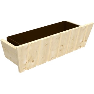 Skan Holz Blumenkasten aus Holz mit Kunststoffeinsatz, geeignet für Gartenhäuser.