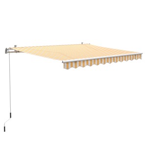 Gelenkarmmarkise Aventura 3x2m in Gelb-Weiß gestreift, mit Kurbel für Terrasse und Balkon.