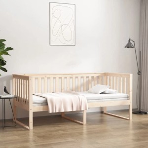 vidaXL Tagesbett aus Kiefernholz, 100x200 cm, ohne Matratze. Bett für Gäste oder als Sofa nutzbar.