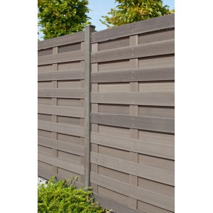 WPC Zaunpfosten Anthrazit mit Metallkern, 8x8x200 cm, für Zaunbau & Sichtschutz.