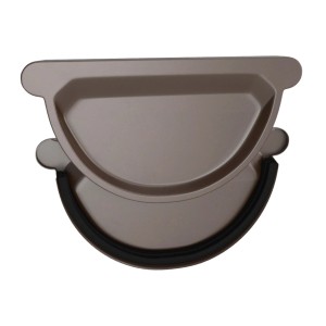 Zambelli Steckboden Halbrund 280, kupferbraun, mit Gummidichtlippe für Dachrinnen.