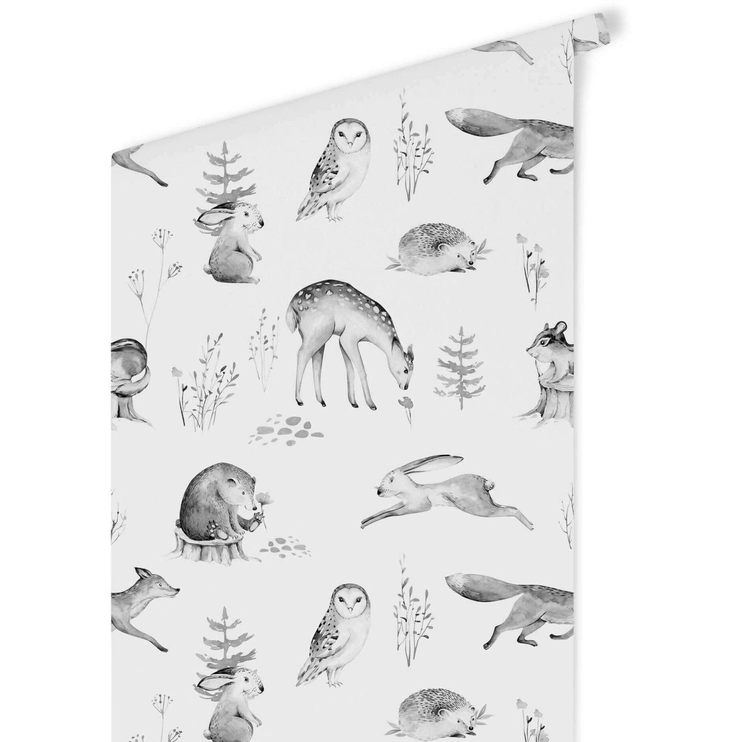 Erfurt Fototapete Vlies Tierkinder Schwarz-Weiß 528 cm x 48 cm