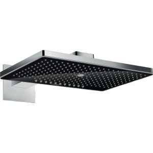 Hansgrohe Rainmaker Select Kopfbrause 460 3jet, schwarz-chrom mit Brausearm.