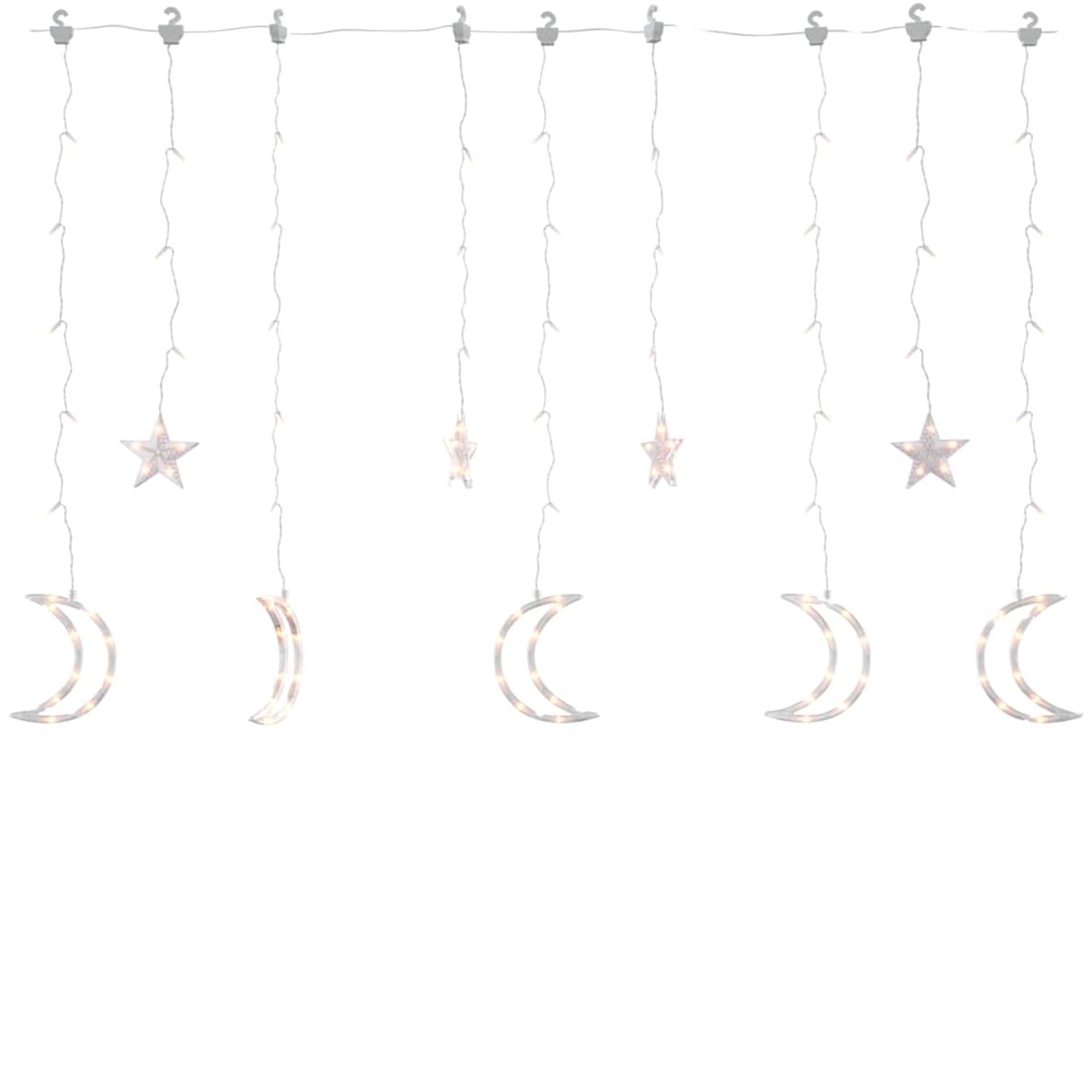 vidaXL Lichterketten Stern und Mond Fernbedienung 345 LEDs Warmweiß 328798