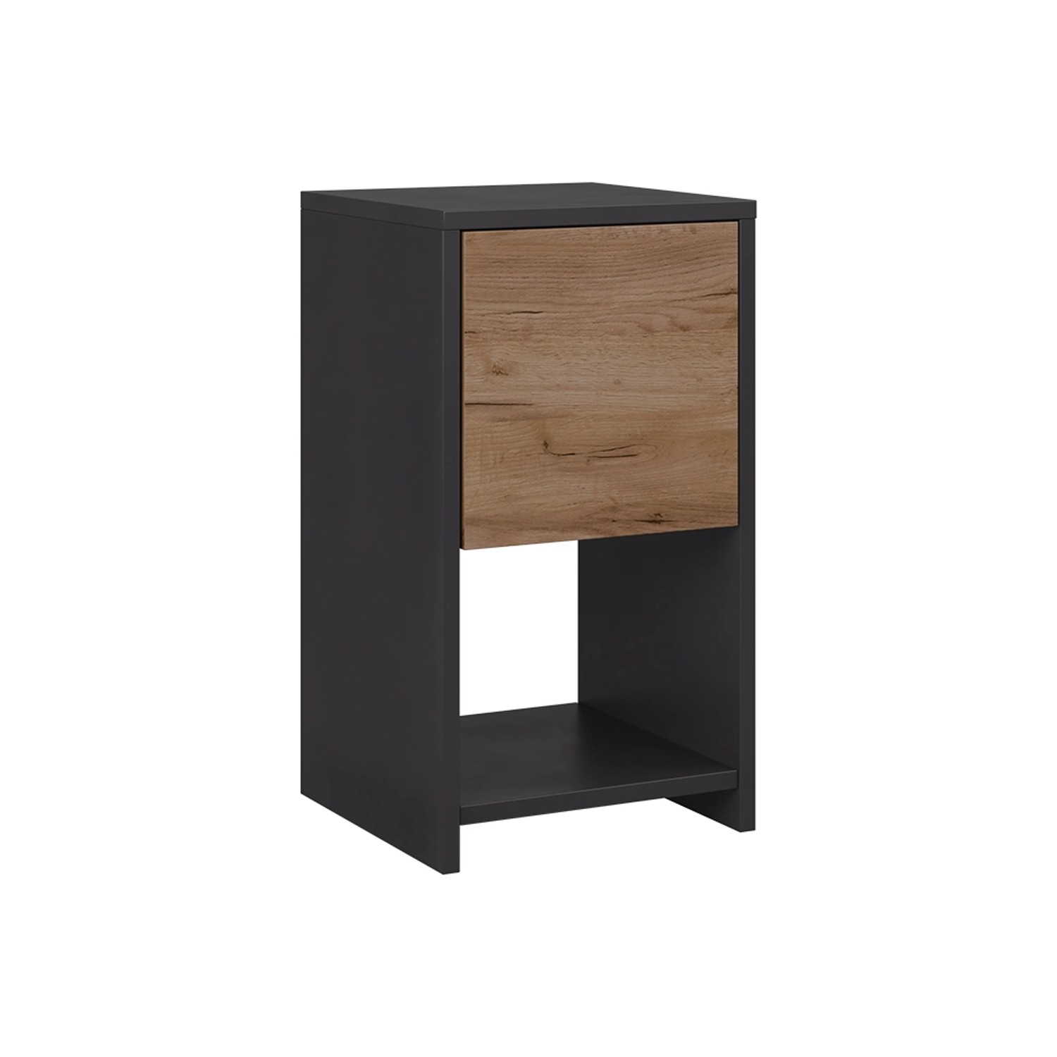 Vicco Nachttisch Evo Anthrazit/Goldkraft Eiche 30 x 55 mit Schublade günstig online kaufen