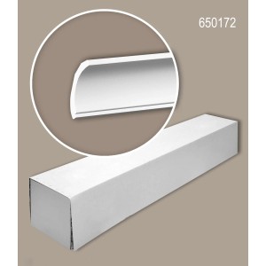 PROFHOME Eckleisten Set, 24 Zierleisten (48 m), weiß, für Paneel-Zubehör. Detailaufnahme der Leistenform.