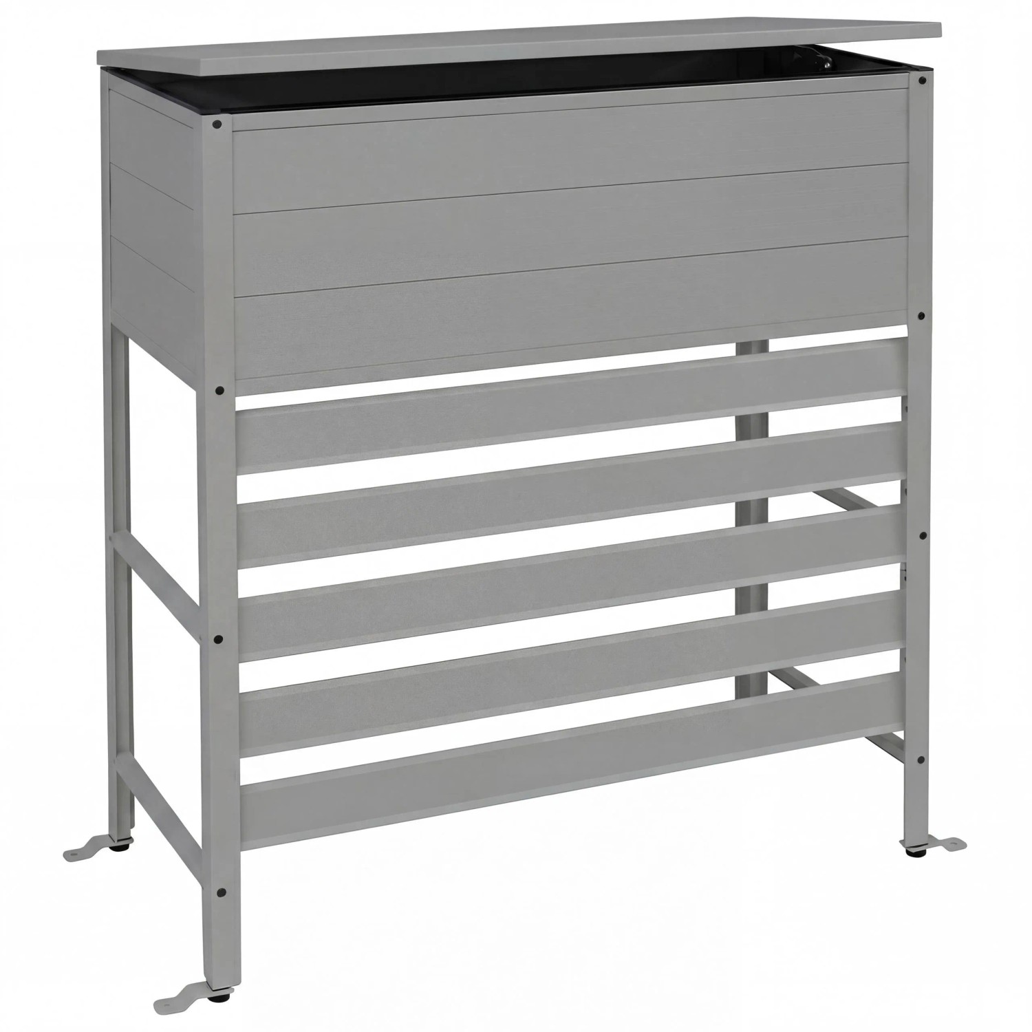 PROREGAL Aluminium Verkleidung Für Klimaanlage Wärmetauscher HxBxT 110x96x43cm Abdeckung Aufbewahrungsbox Grau