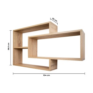 Coemo Wandregal KARO in Natur: Hängeregal mit Fächern, modernes Design für Wohnzimmer und mehr.