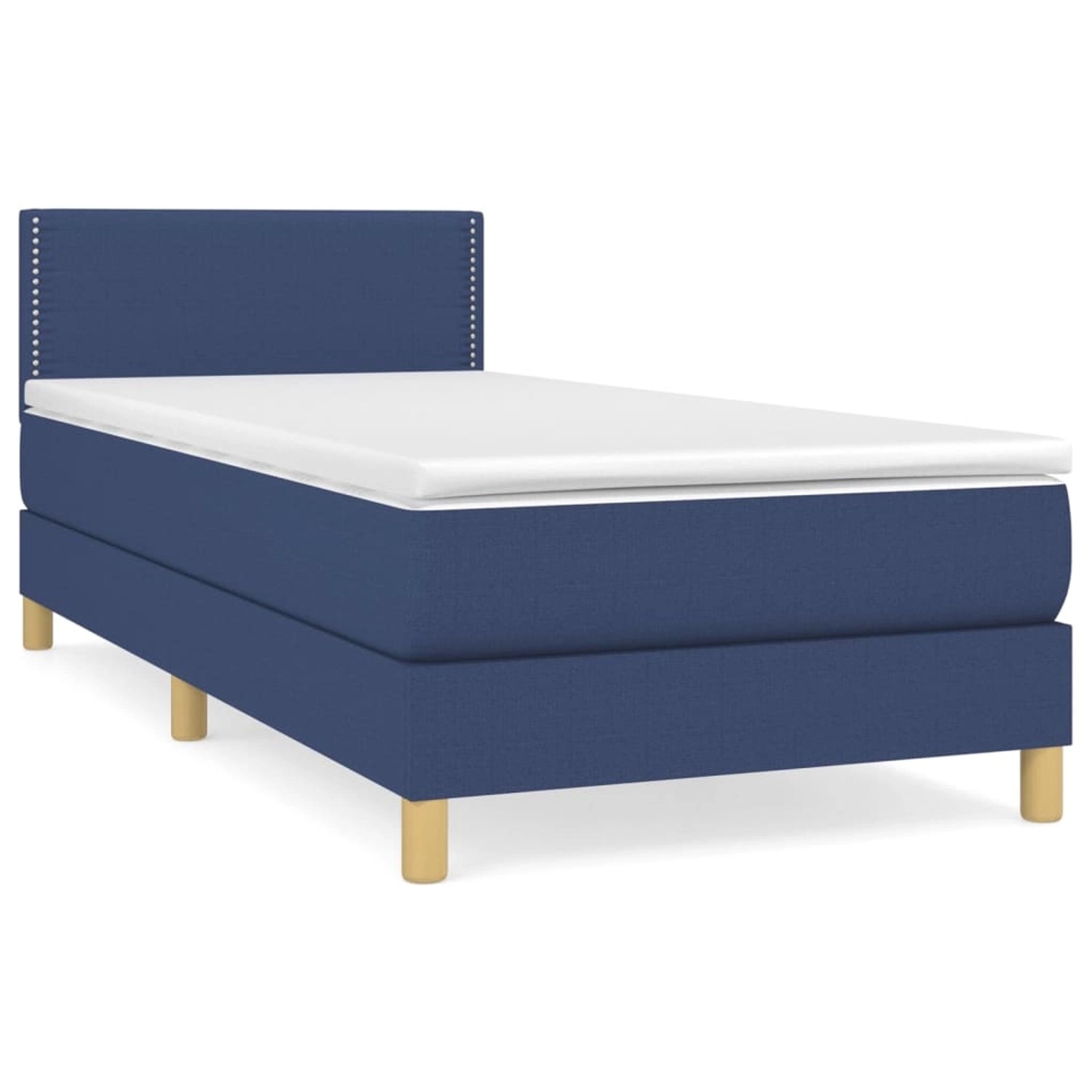 vidaXL Boxspringbett mit Matratze Blau 90x190 cm Stoff1467110 günstig online kaufen