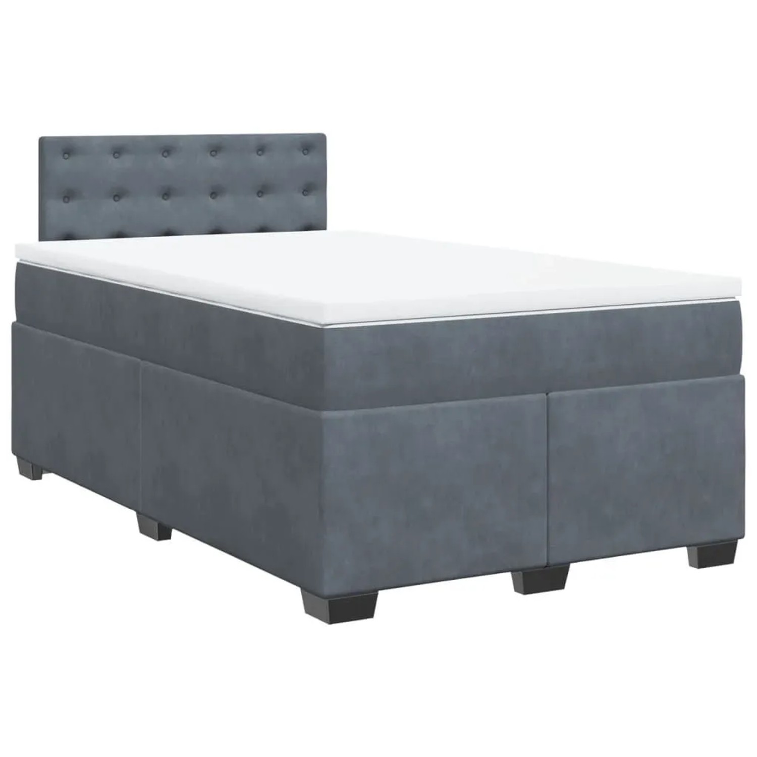 vidaXL Boxspringbett mit Matratze Dunkelgrau 120x200 cm Samt 3288595 günstig online kaufen