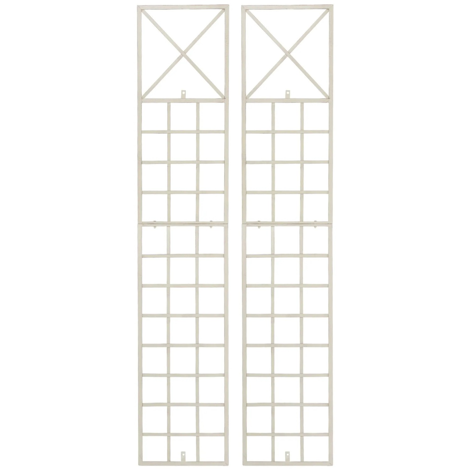 DELUKE Rankgitter HILDE 2er Set 40x1x198cm Metall Antik-Creme Rankhilfe Kletterpflanzen Gartendekoration