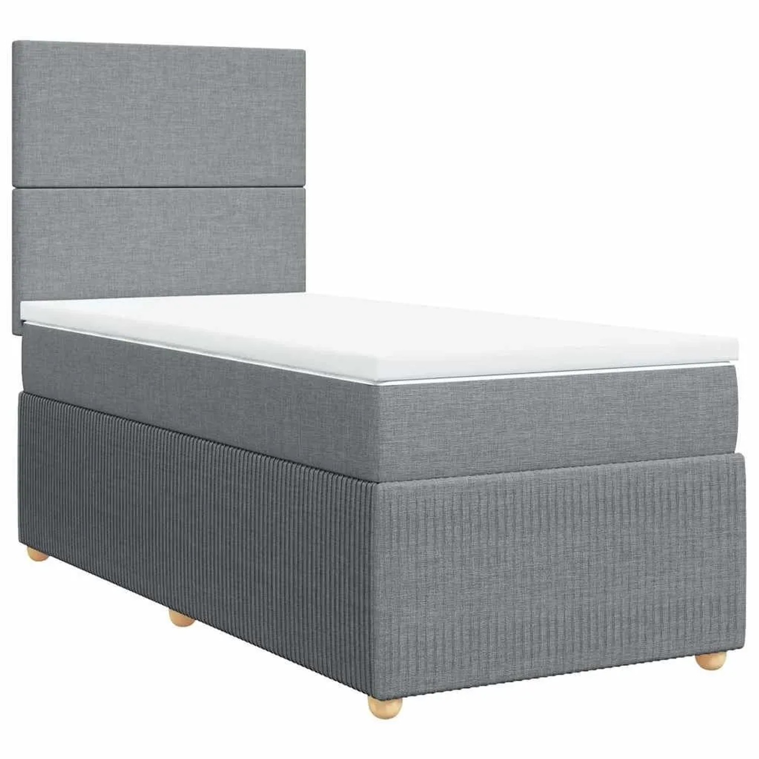 vidaXL Boxspringbett mit Matratze Hellgrau 90x200 cm Stoff 3294232 günstig online kaufen