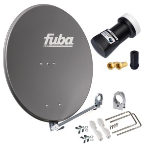 hb-digital Sat Anlage 80cm Fuba DAL 800 Aluminium Anthrazit mit Single LNB