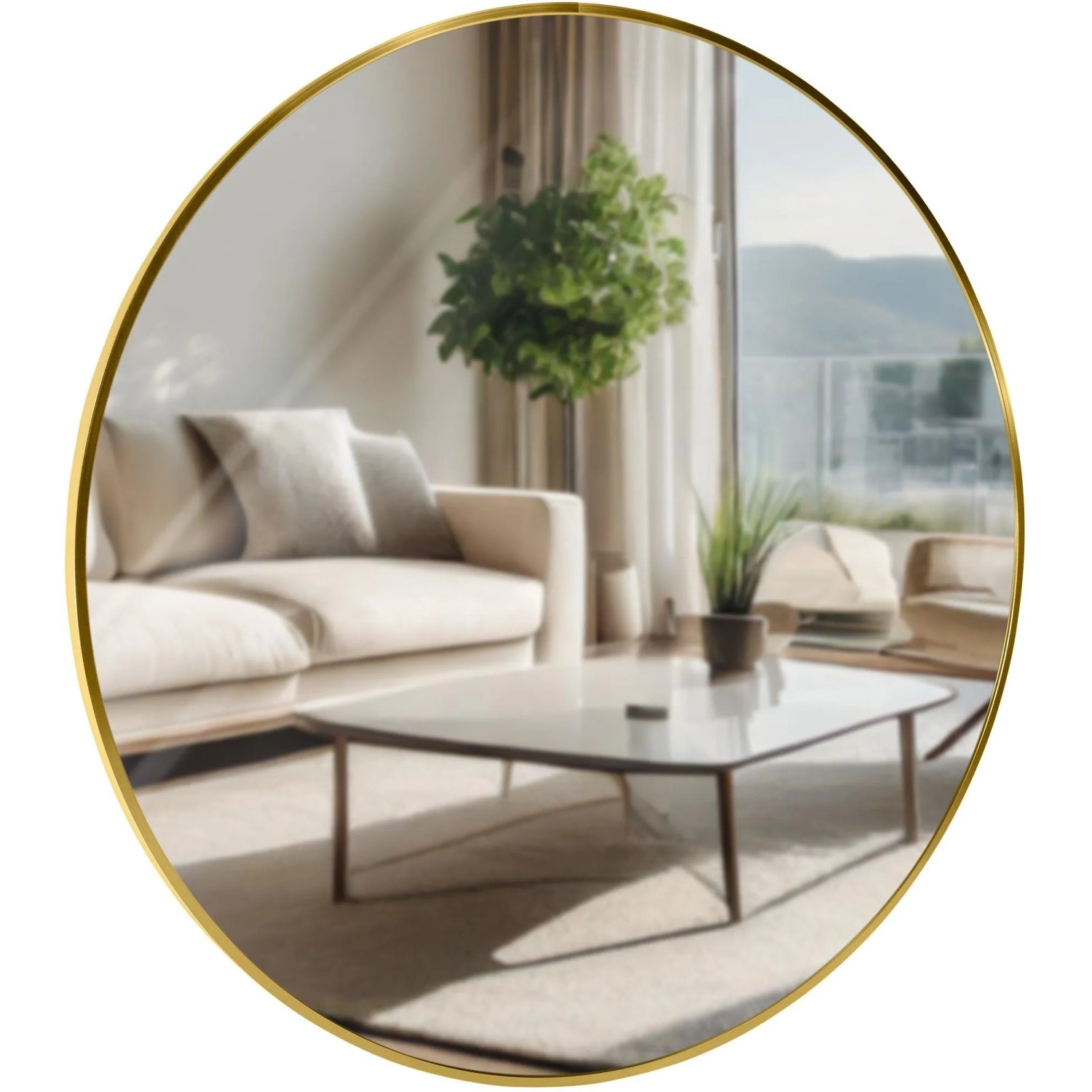 DELUKE Wandspiegel GDANSK Metall Gold Glanz 80x3x80cm Runder Spiegel Wand H günstig online kaufen