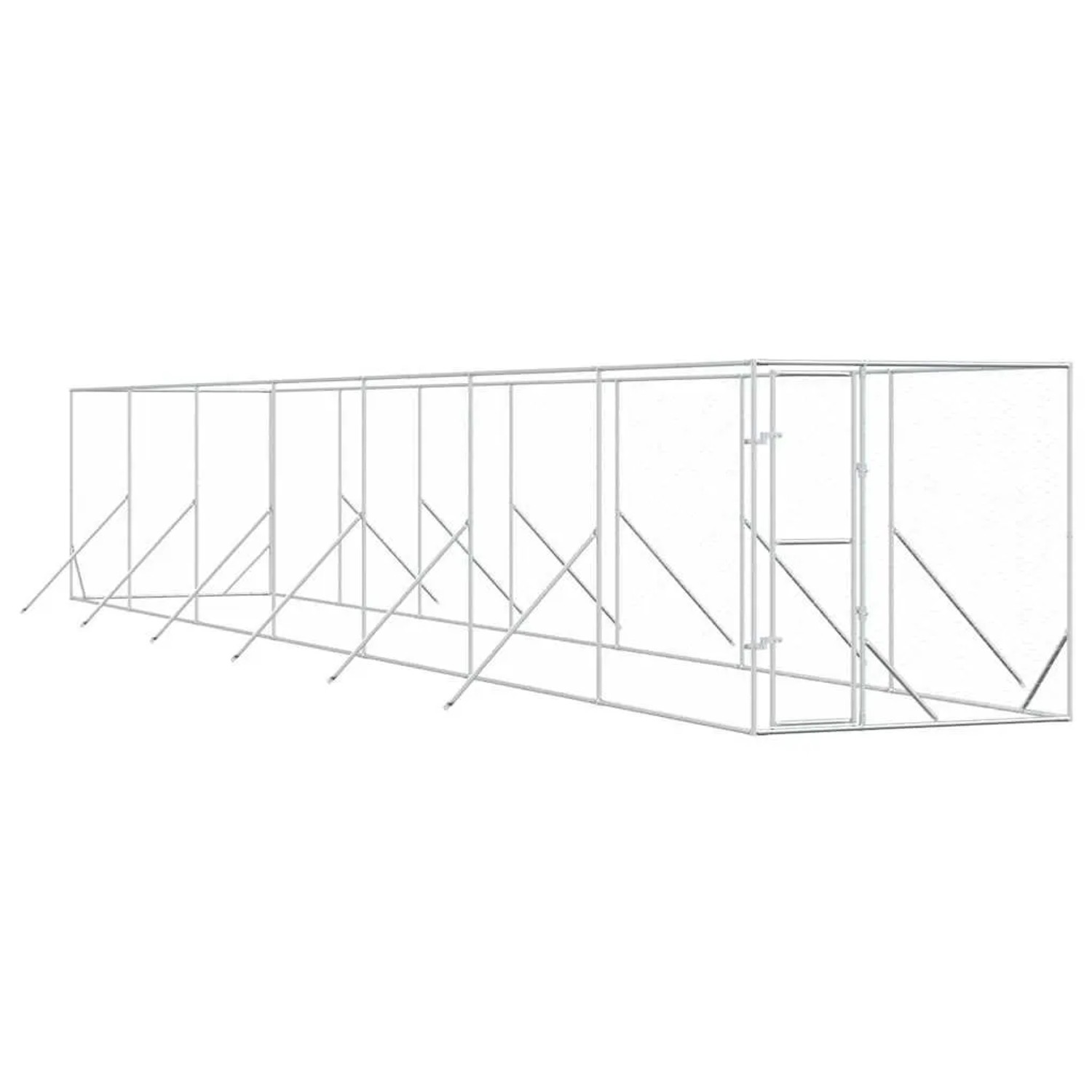 vidaXL Outdoor-Hundezwinger Silbern 2x14x2 m Verzinkter Stahl 3190454