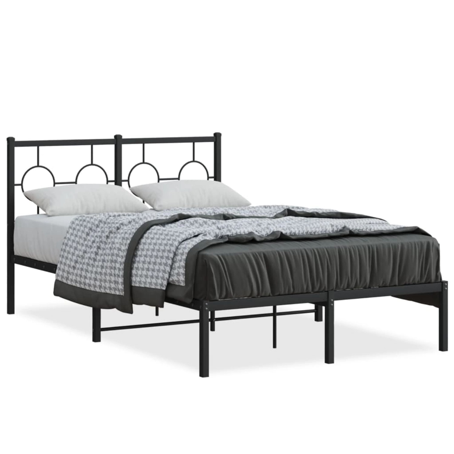 vidaXL Bettgestell mit Kopfteil Metall Schwarz 120x200 cm 376224 günstig online kaufen
