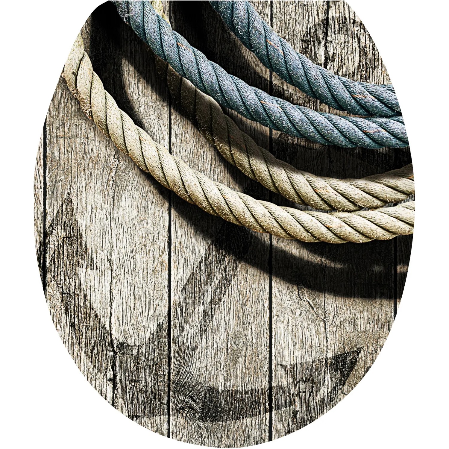 WC-Sitz High-Gloss Dekor Seemannstau mit Absenkautomatik